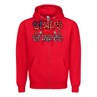 Red stars and stripes Zipper Hoodie - CowhideDigitalArt