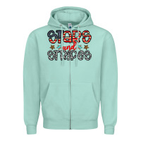 Seafoam stars and stripes Zipper Hoodie - CowhideDigitalArt