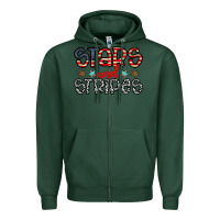 Sports Green stars and stripes Zipper Hoodie - CowhideDigitalArt