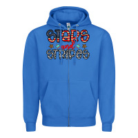 True Royal stars and stripes Zipper Hoodie - CowhideDigitalArt