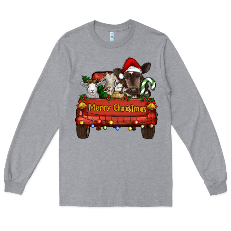 Merry Christmas Truck Animals Long Sleeve Tee by RanaPortraitStore | Teevron
