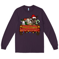 Plum merry christmas truck animals Long Sleeve Tee - RanaPortraitStore