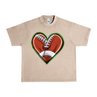 French Oak football heart Urban Heavy Tee - texasbilliewilder