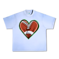 Grape Ice football heart Urban Heavy Tee - texasbilliewilder