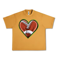 Peanut Butter football heart Urban Heavy Tee - texasbilliewilder