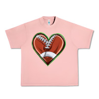 Salmon football heart Urban Heavy Tee - texasbilliewilder