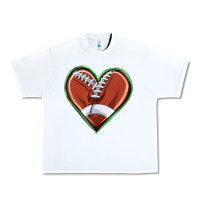 White football heart Urban Heavy Tee - texasbilliewilder