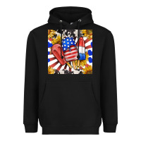 Black patriotic popsicles and sunflowers Heavyweight Hoodie - BundleAndBundleShop