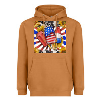 Meerkat patriotic popsicles and sunflowers Heavyweight Hoodie - BundleAndBundleShop