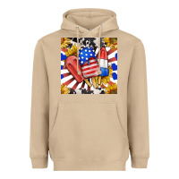 Mushroom patriotic popsicles and sunflowers Heavyweight Hoodie - BundleAndBundleShop