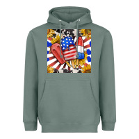 Sage patriotic popsicles and sunflowers Heavyweight Hoodie - BundleAndBundleShop