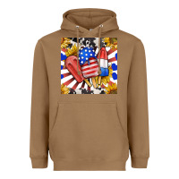 Toasted Coconut patriotic popsicles and sunflowers Heavyweight Hoodie - BundleAndBundleShop