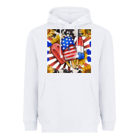 White patriotic popsicles and sunflowers Heavyweight Hoodie - BundleAndBundleShop