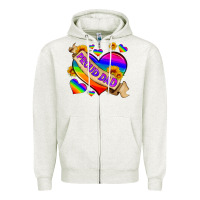 Oatmeal Heather lgbtq proud dad Zipper Hoodie - HRA Design Shop