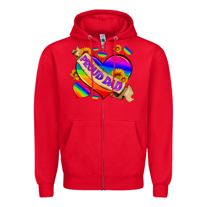 Lgbtq Proud Dad Zipper Hoodie by HRA Design Shop | Teevron