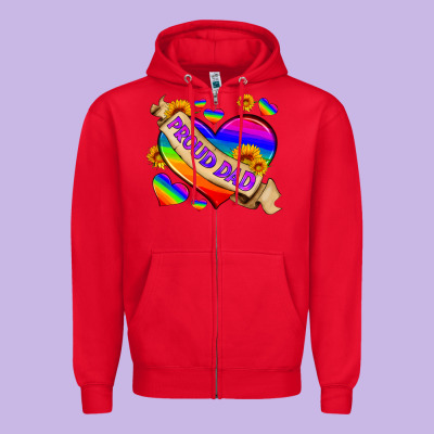 Lgbtq Proud Dad Zipper Hoodie Designed By Hra Design Shop