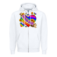 White lgbtq proud dad Zipper Hoodie - HRA Design Shop