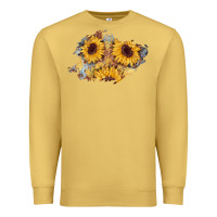 Antique Gold sunflower glitter leather patch Premium Sweatshirt - AdoDesignShop