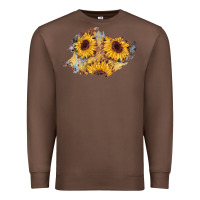 Chestnut sunflower glitter leather patch Premium Sweatshirt - AdoDesignShop