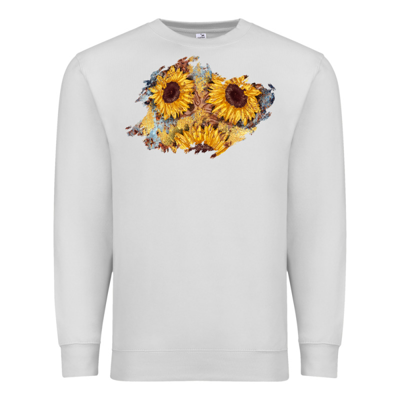 Sunflower Glitter Leather Patch Premium Sweatshirt by AdoDesignShop | Teevron
