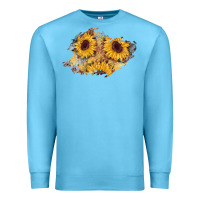 Ocean Blue sunflower glitter leather patch Premium Sweatshirt - AdoDesignShop
