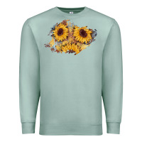 Seafoam sunflower glitter leather patch Premium Sweatshirt - AdoDesignShop