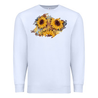 White sunflower glitter leather patch Premium Sweatshirt - AdoDesignShop