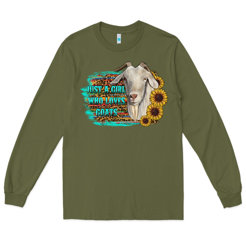 Just A Girl Who Loves Goats Long Sleeve Tee by RanaPortraitStore | Teevron