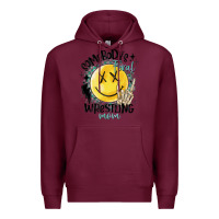 Burgundy somebody's feral wrestling mom Premium Hoodie - MaliasSmallBusiness