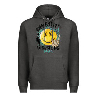 Charcoal Heather somebody's feral wrestling mom Premium Hoodie - MaliasSmallBusiness