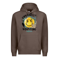 Coffee somebody's feral wrestling mom Premium Hoodie - MaliasSmallBusiness