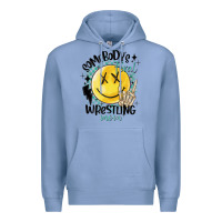 Colony Blue somebody's feral wrestling mom Premium Hoodie - MaliasSmallBusiness