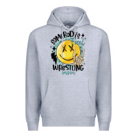 Heather Grey somebody's feral wrestling mom Premium Hoodie - MaliasSmallBusiness