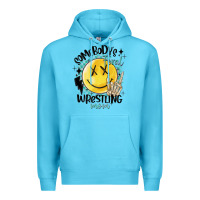 Ocean Blue somebody's feral wrestling mom Premium Hoodie - MaliasSmallBusiness