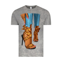 Cloud Rock Leopard heels black fashion girl Vintage Tee - RanaPortraitStore