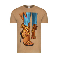 Vintage Camel Leopard heels black fashion girl Vintage Tee - RanaPortraitStore