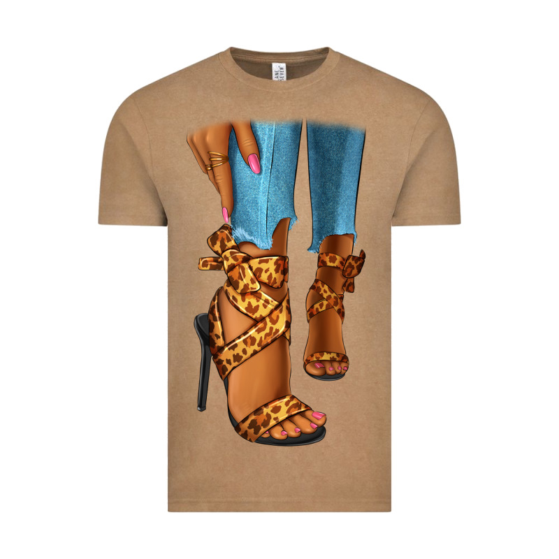 Leopard Heels Black Fashion Girl Vintage Tee by RanaPortraitStore | Teevron