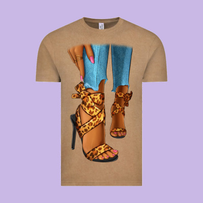 Vintage Tee Leopard heels black fashion girl