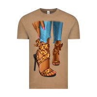 Vintage Coffee Leopard heels black fashion girl Vintage Tee - RanaPortraitStore