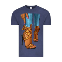 Vintage Denim Leopard heels black fashion girl Vintage Tee - RanaPortraitStore