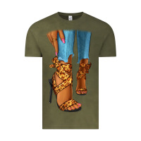 Vintage Olive Leopard heels black fashion girl Vintage Tee - RanaPortraitStore