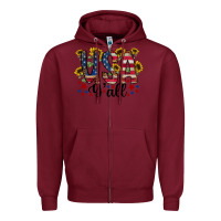 Burgundy usa yall Zipper Hoodie - RacoonDesign