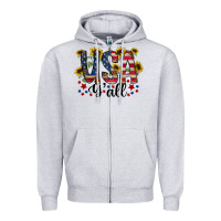 Heather Grey usa yall Zipper Hoodie - RacoonDesign