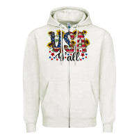 Oatmeal Heather usa yall Zipper Hoodie - RacoonDesign