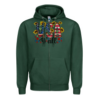 Sports Green usa yall Zipper Hoodie - RacoonDesign