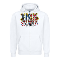 White usa yall Zipper Hoodie - RacoonDesign