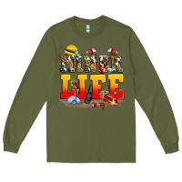Army Green miner life Long Sleeve Tee - Zillion Design Studio