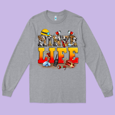Miner Life Long Sleeve Tee Designed By Zillion Design Studio