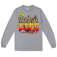 Heather Grey miner life Long Sleeve Tee - Zillion Design Studio
