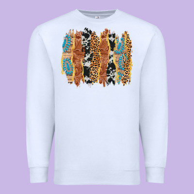 Western Brushstrokes Premium Sweatshirt Designed By Adodesignshop